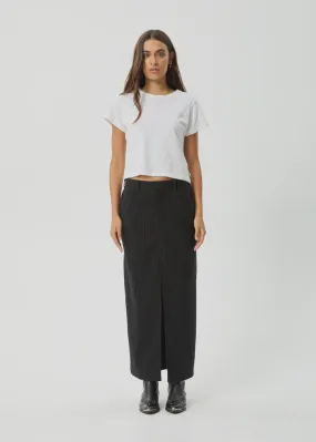 Afends Business Split Maxi Skirt- Black
