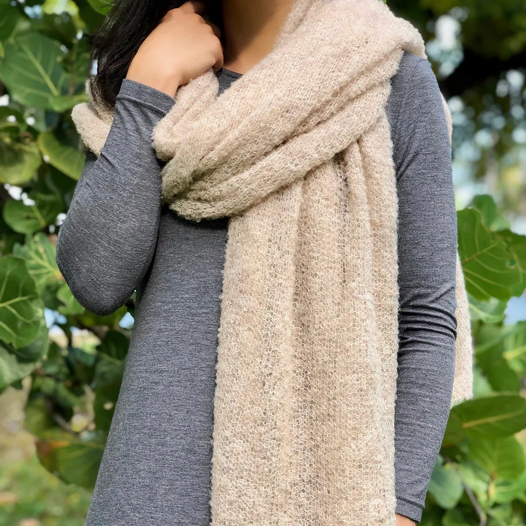 Almond Ultra Plush Alpaca Scarf | CozyCouture®