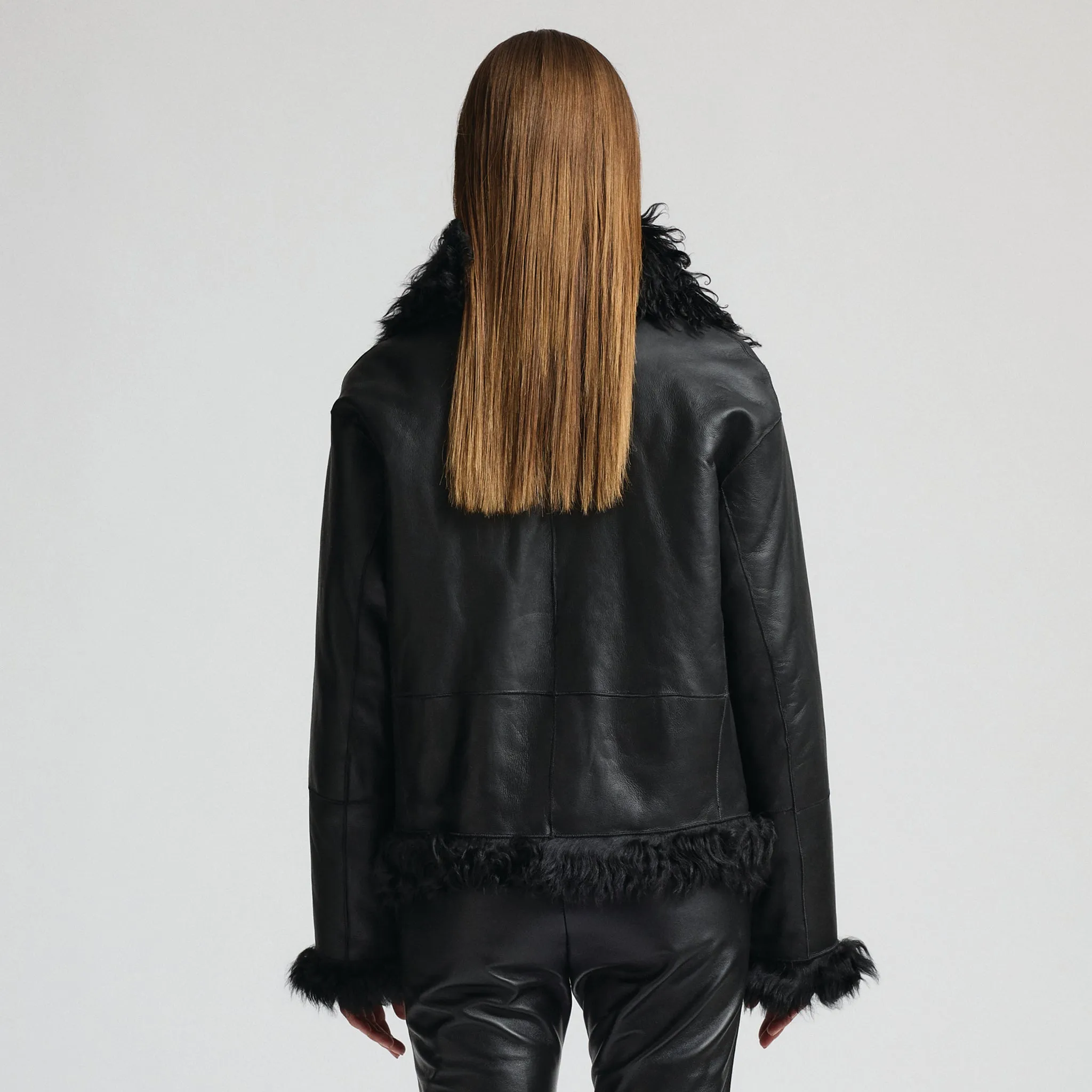 Anthea Reversible Shearling Jacket - Jet Black