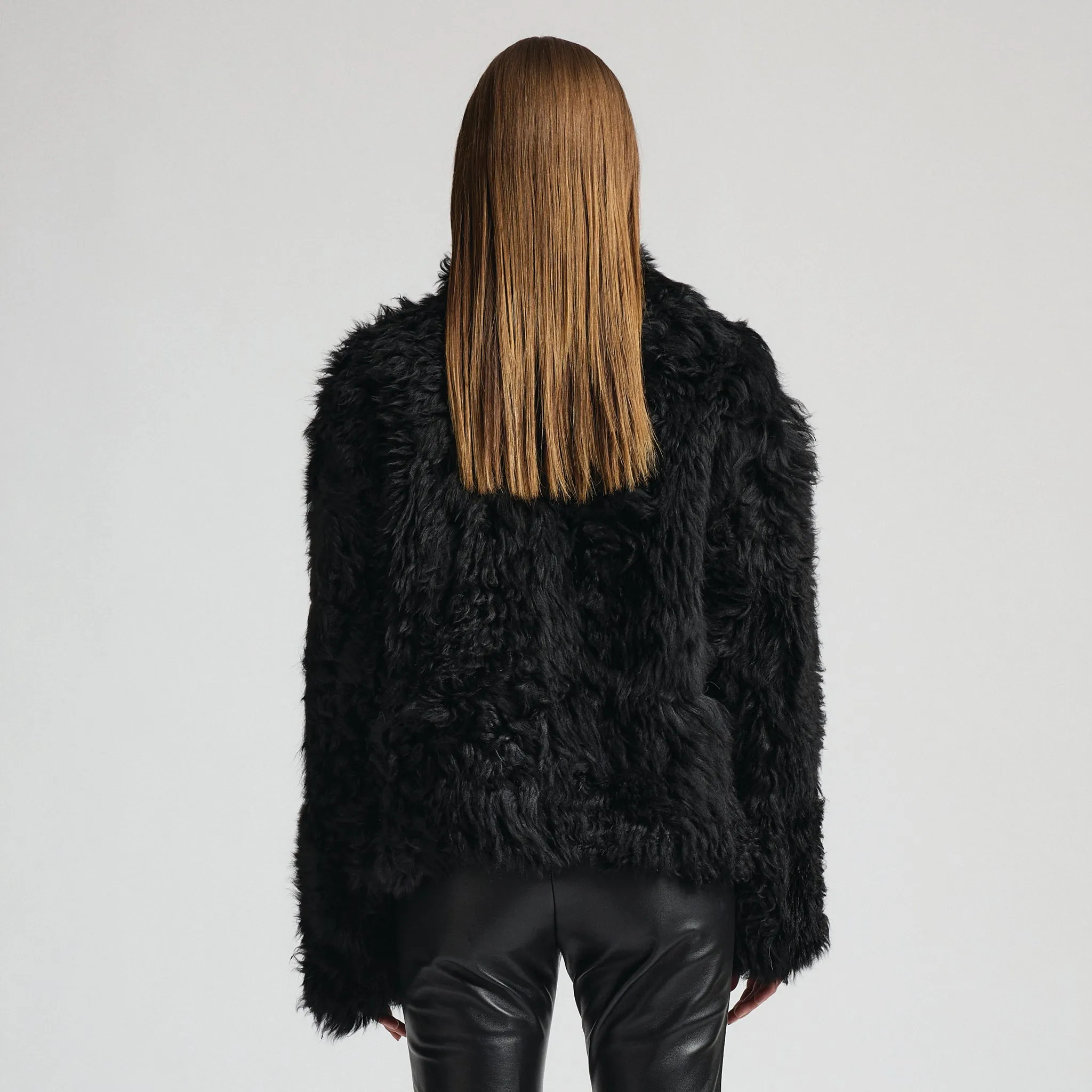 Anthea Reversible Shearling Jacket - Jet Black