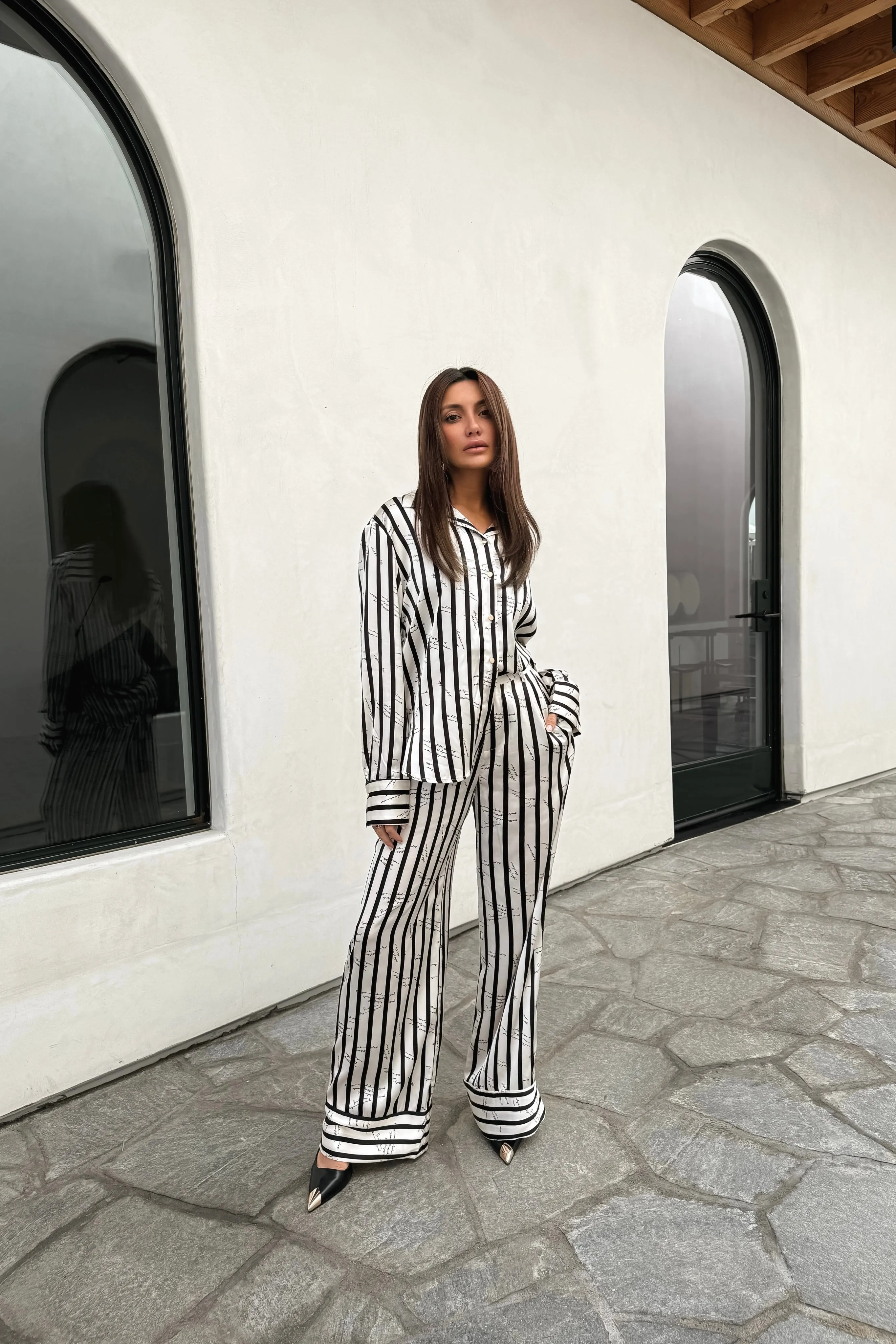 Antoinette 2-Piece Satin Pants Set