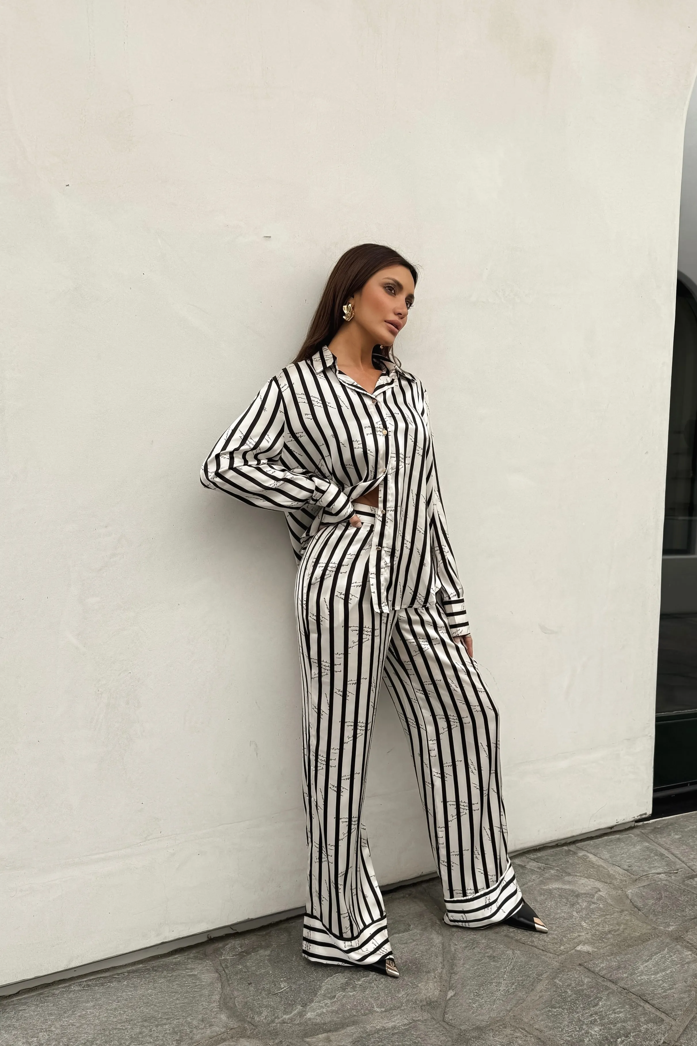 Antoinette 2-Piece Satin Pants Set