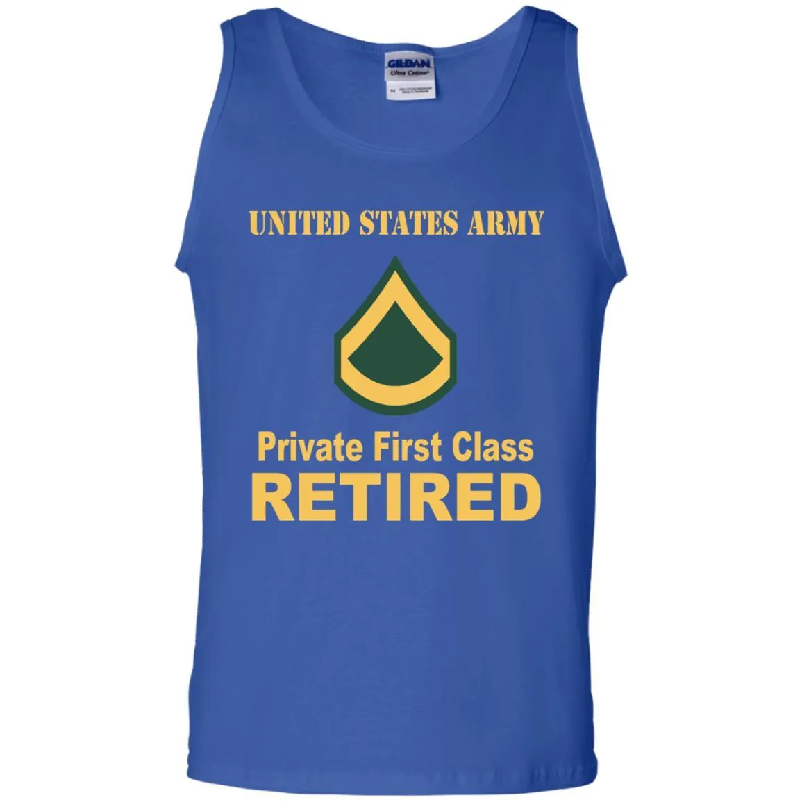 Army E-3 PFC E3 Private First Class Enlisted Soldier Retired Men T Shirt On Front
