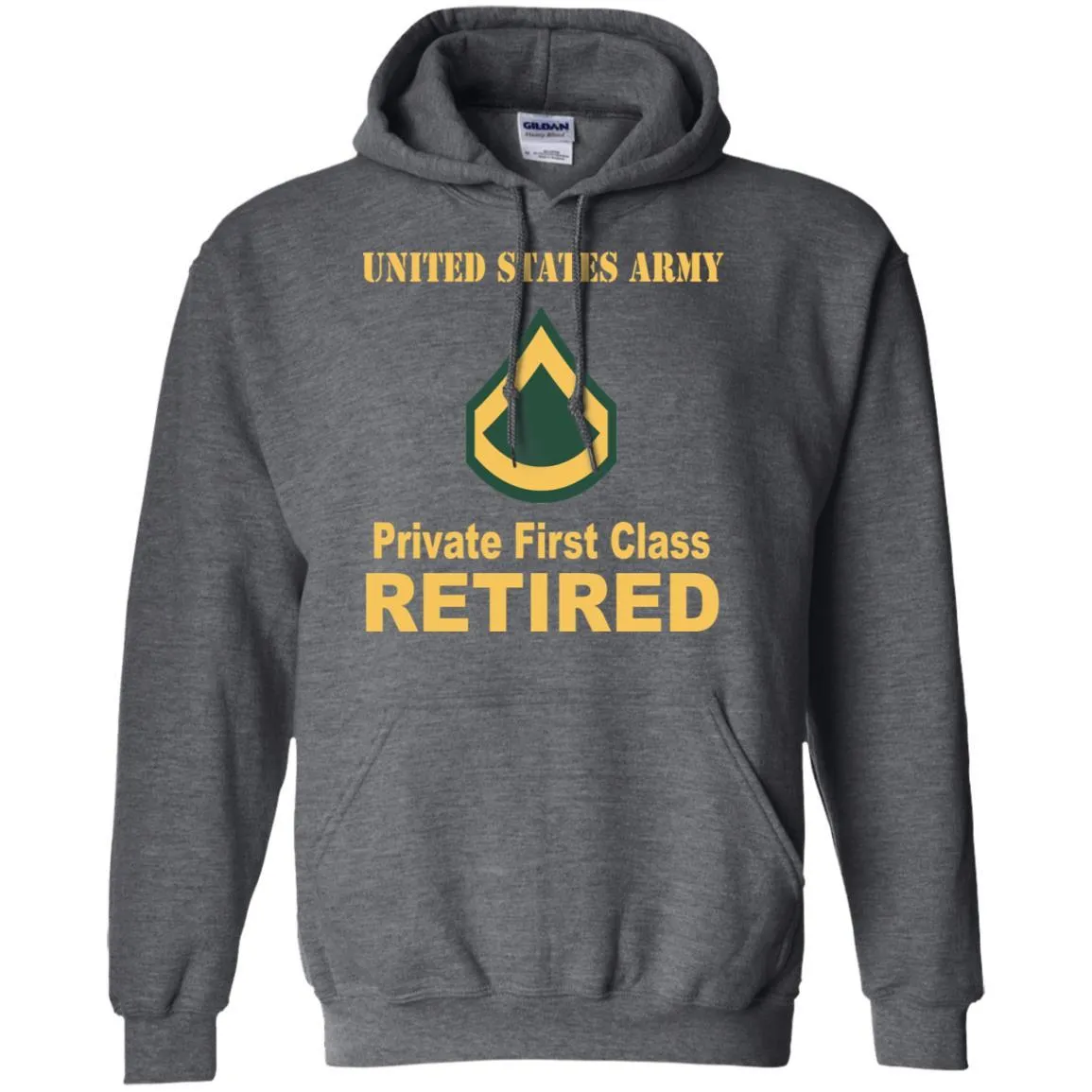 Army E-3 PFC E3 Private First Class Enlisted Soldier Retired Men T Shirt On Front