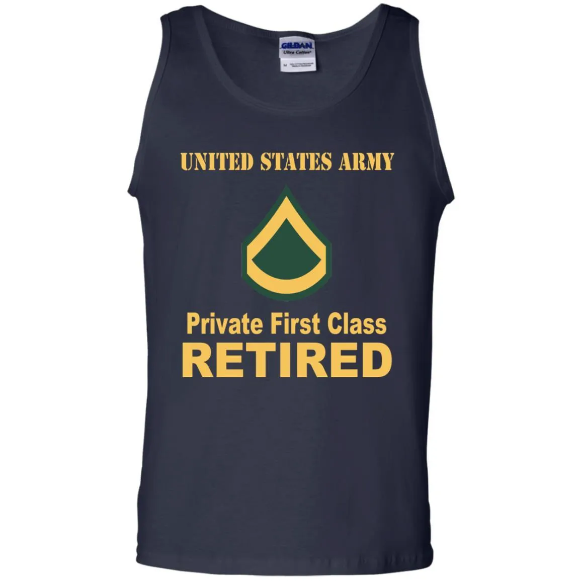 Army E-3 PFC E3 Private First Class Enlisted Soldier Retired Men T Shirt On Front