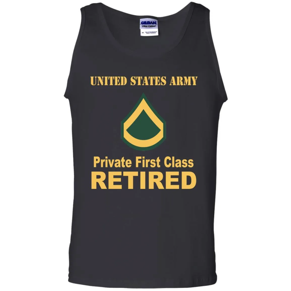 Army E-3 PFC E3 Private First Class Enlisted Soldier Retired Men T Shirt On Front