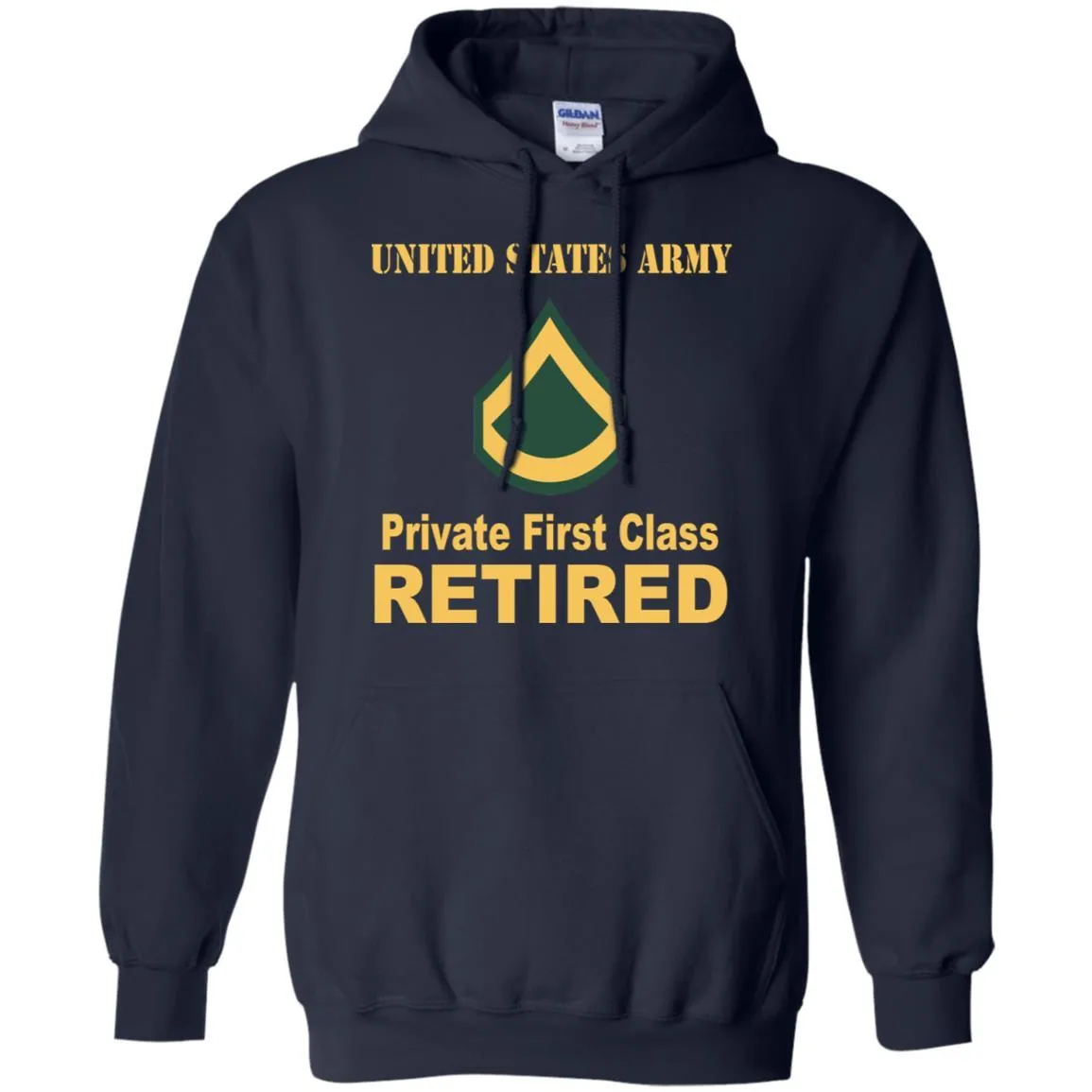 Army E-3 PFC E3 Private First Class Enlisted Soldier Retired Men T Shirt On Front