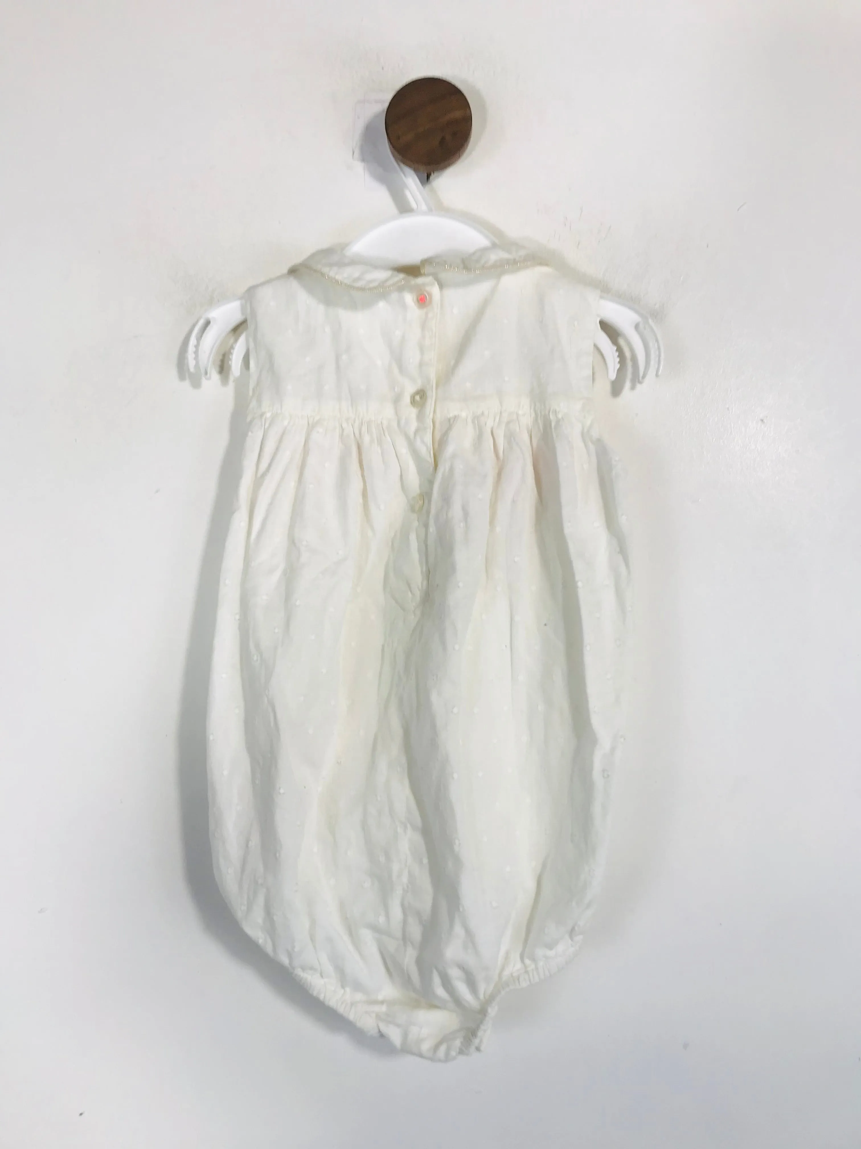 Baby Boden Kid's Cotton Embroidered Jumpsuit | 12-18 Months | White
