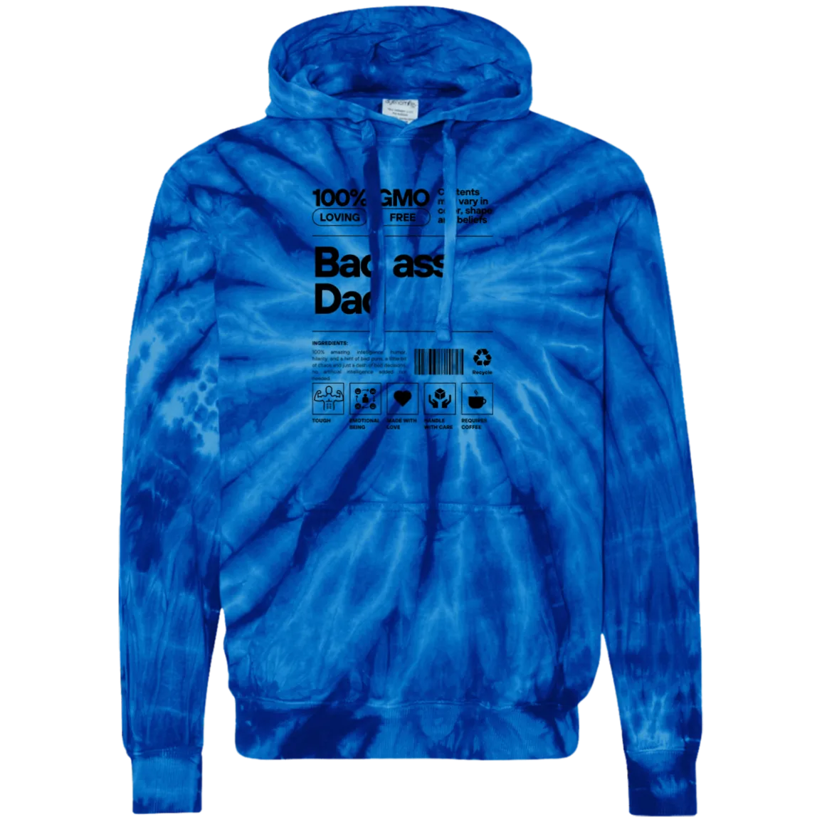Bad Ass Dad -- Unisex Tie-Dyed Pullover Hoodie