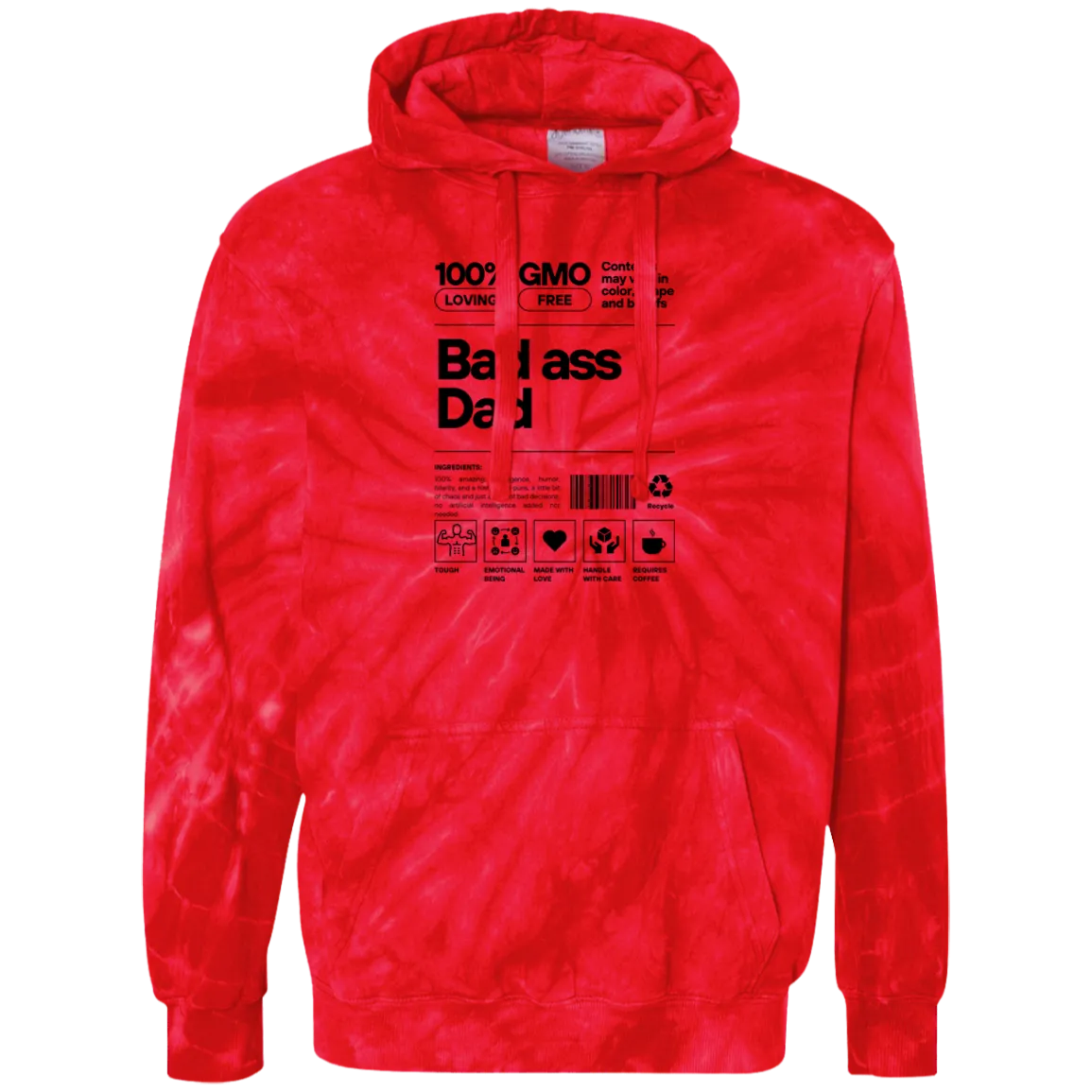 Bad Ass Dad -- Unisex Tie-Dyed Pullover Hoodie
