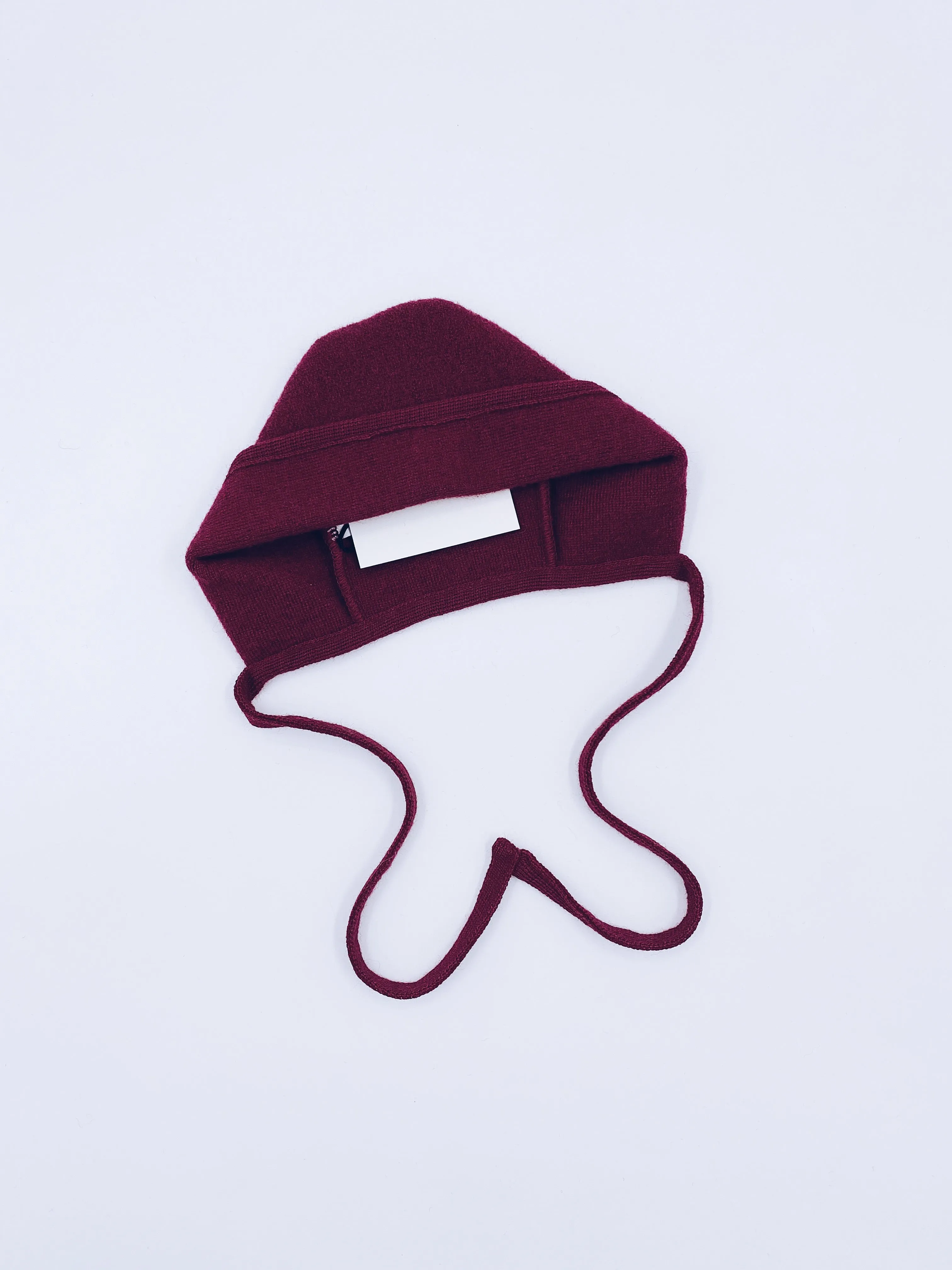 Beautiful Burgundy merino Wool bonnet