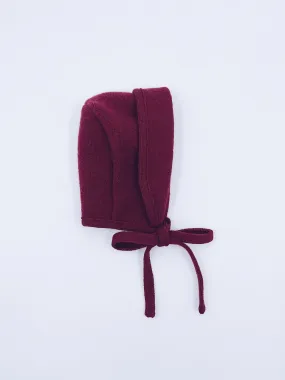 Beautiful Burgundy merino Wool bonnet