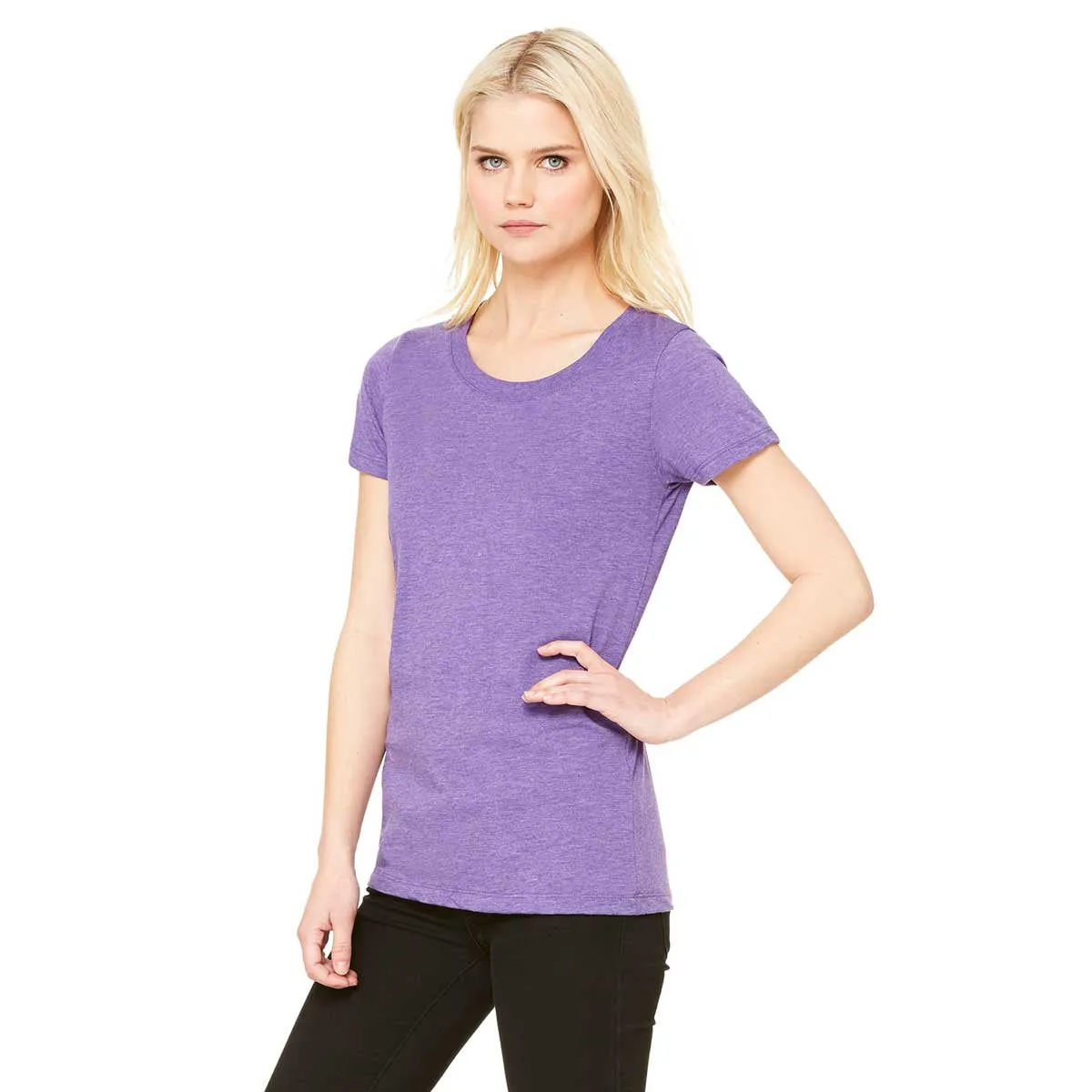 Bella   Canvas Women's Purple Triblend Short-Sleeve T-Shirt