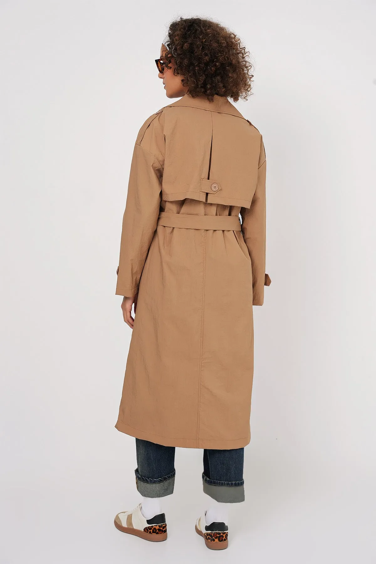 BGD Women Double-Breasted Trench Coat - Biscuit - Rubizhne