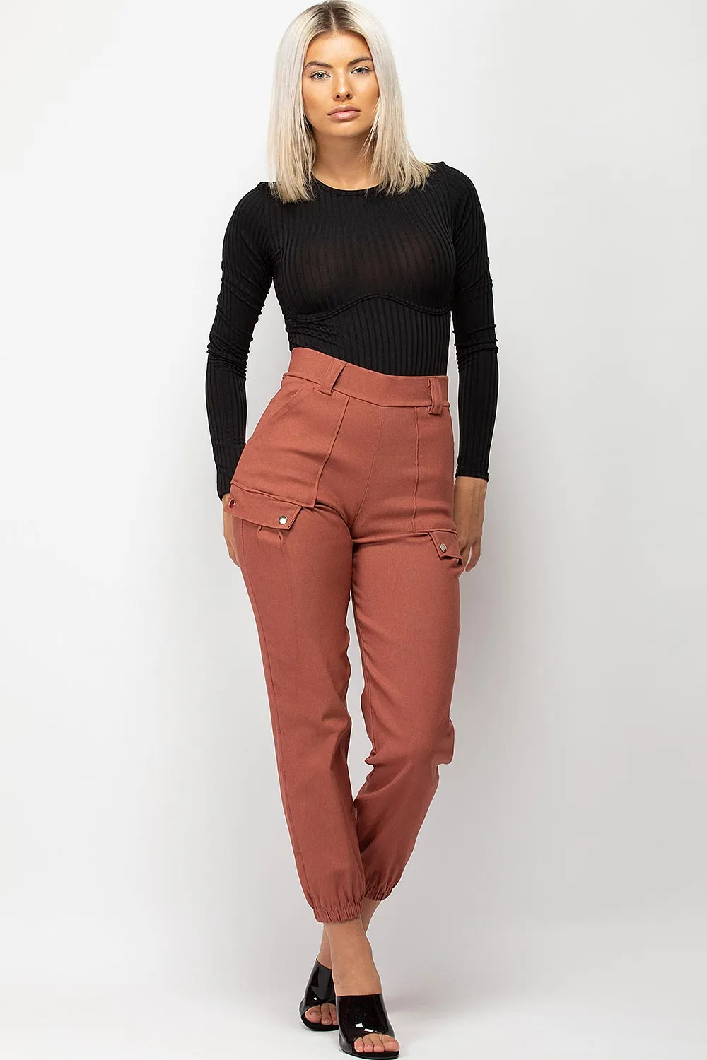Black Ribbed Bodysuit With Underbust Detail