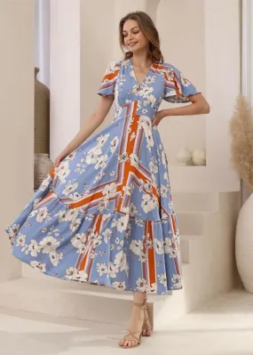 Blue Floral Maxi Dress
