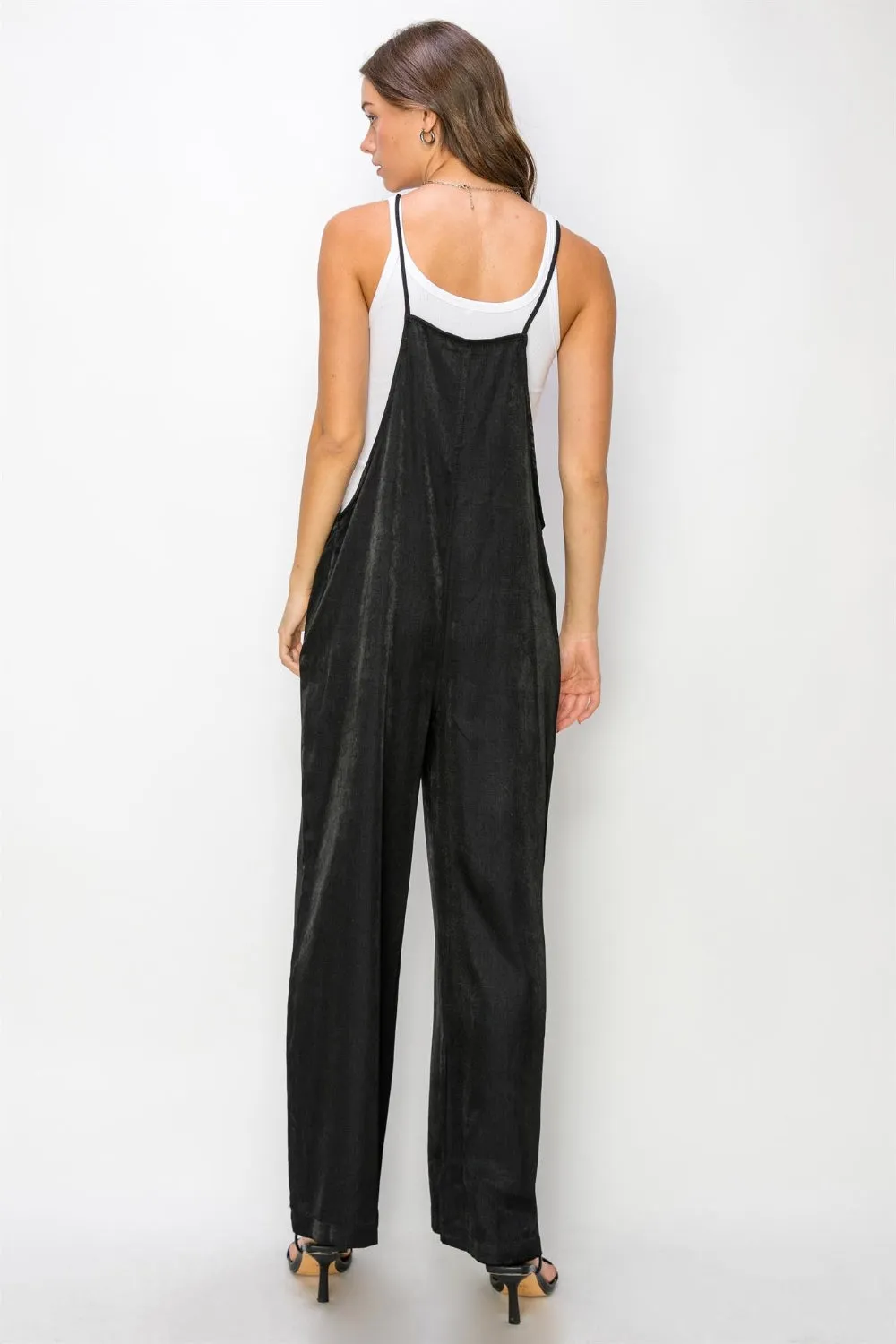 Blue Zone Planet |  HYFVE Half Button Sleeveless Straight Jumpsuit
