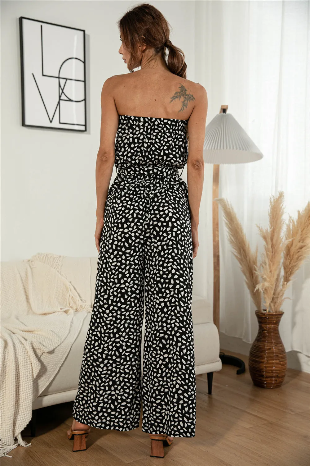 Boho Jumpsuit, Boho Romper, Quincy in Black