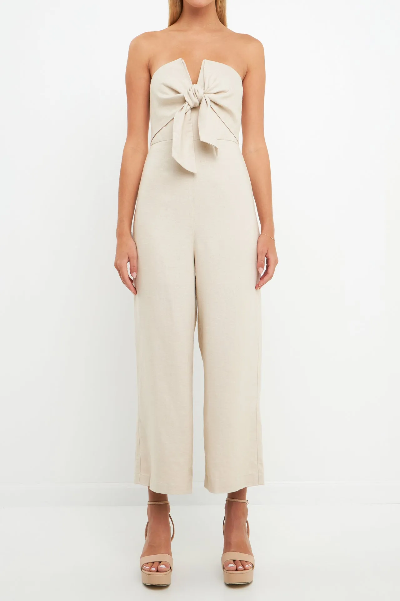 Bustier Front Tie Jumpsuit