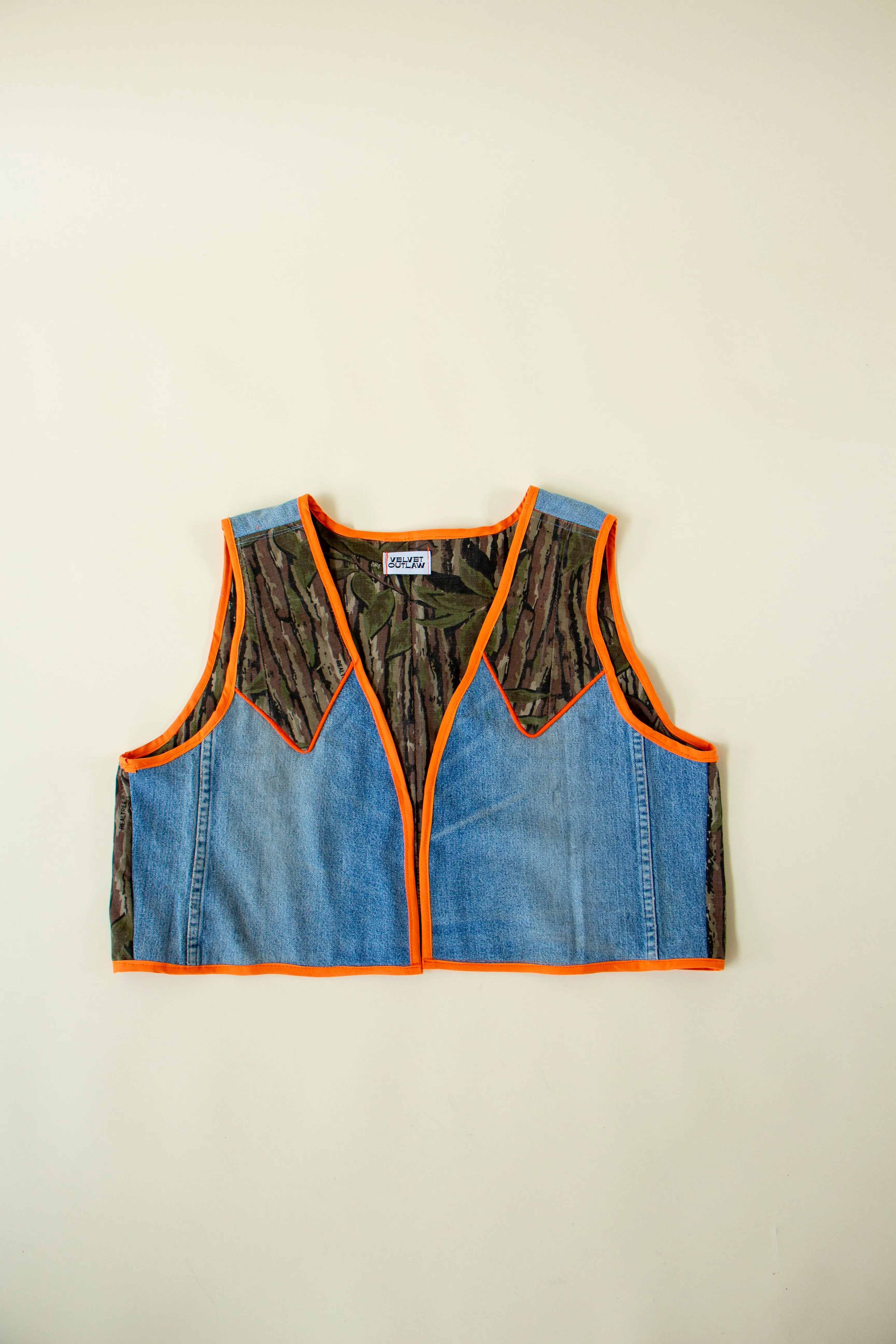Camo Denim Vest Size L