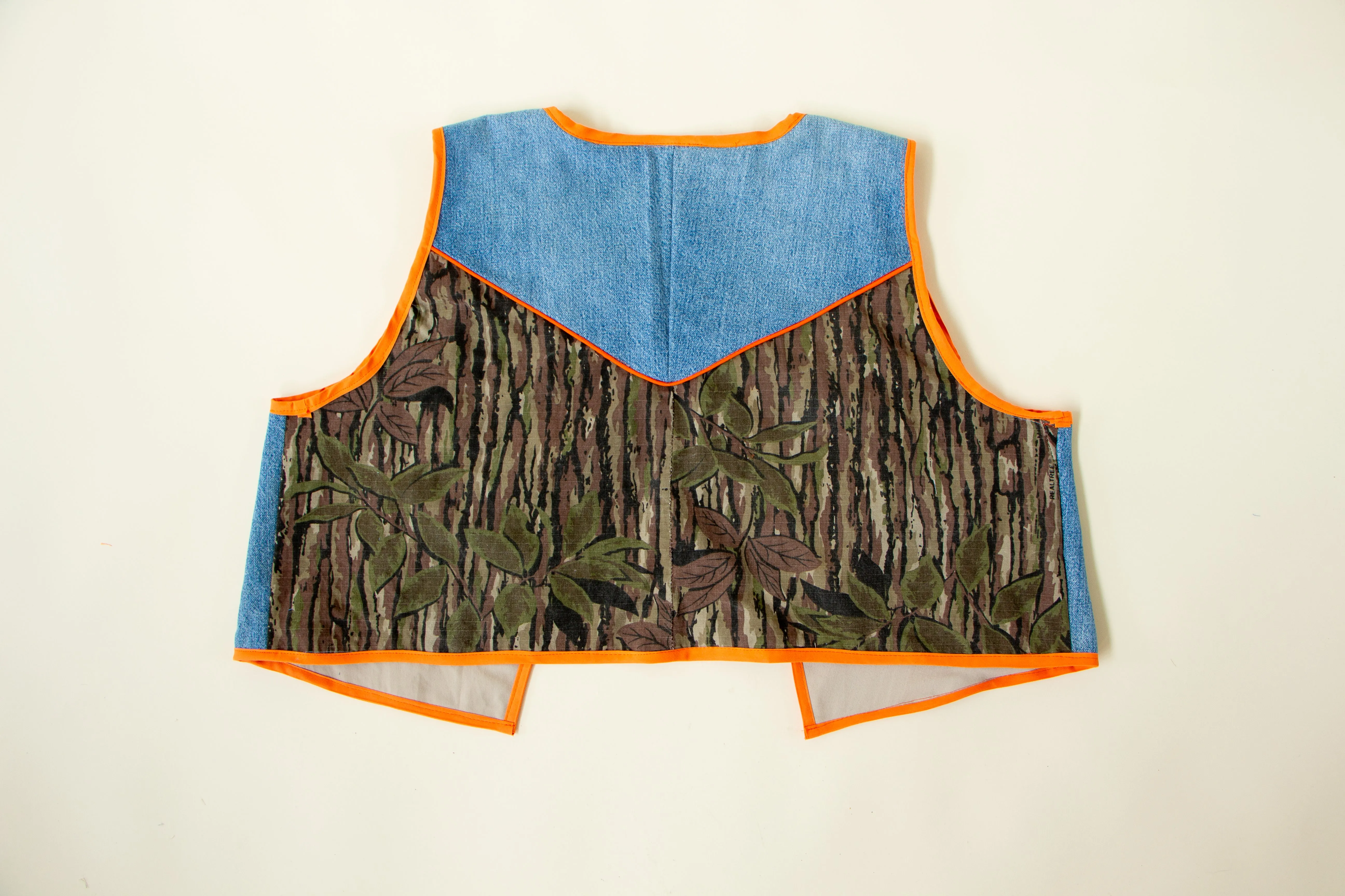 Camo Denim Vest Size L