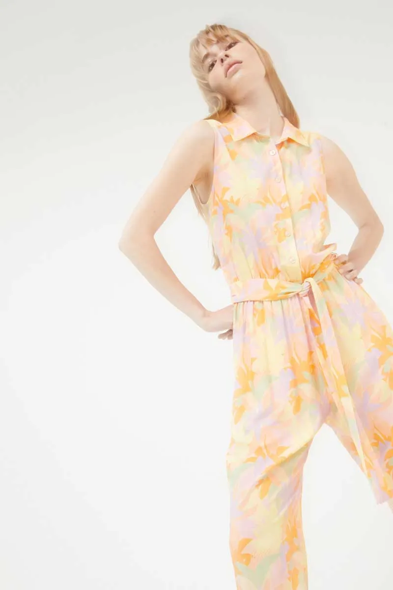 Compania Fantastica Pluvia pastel floral long jumpsuit