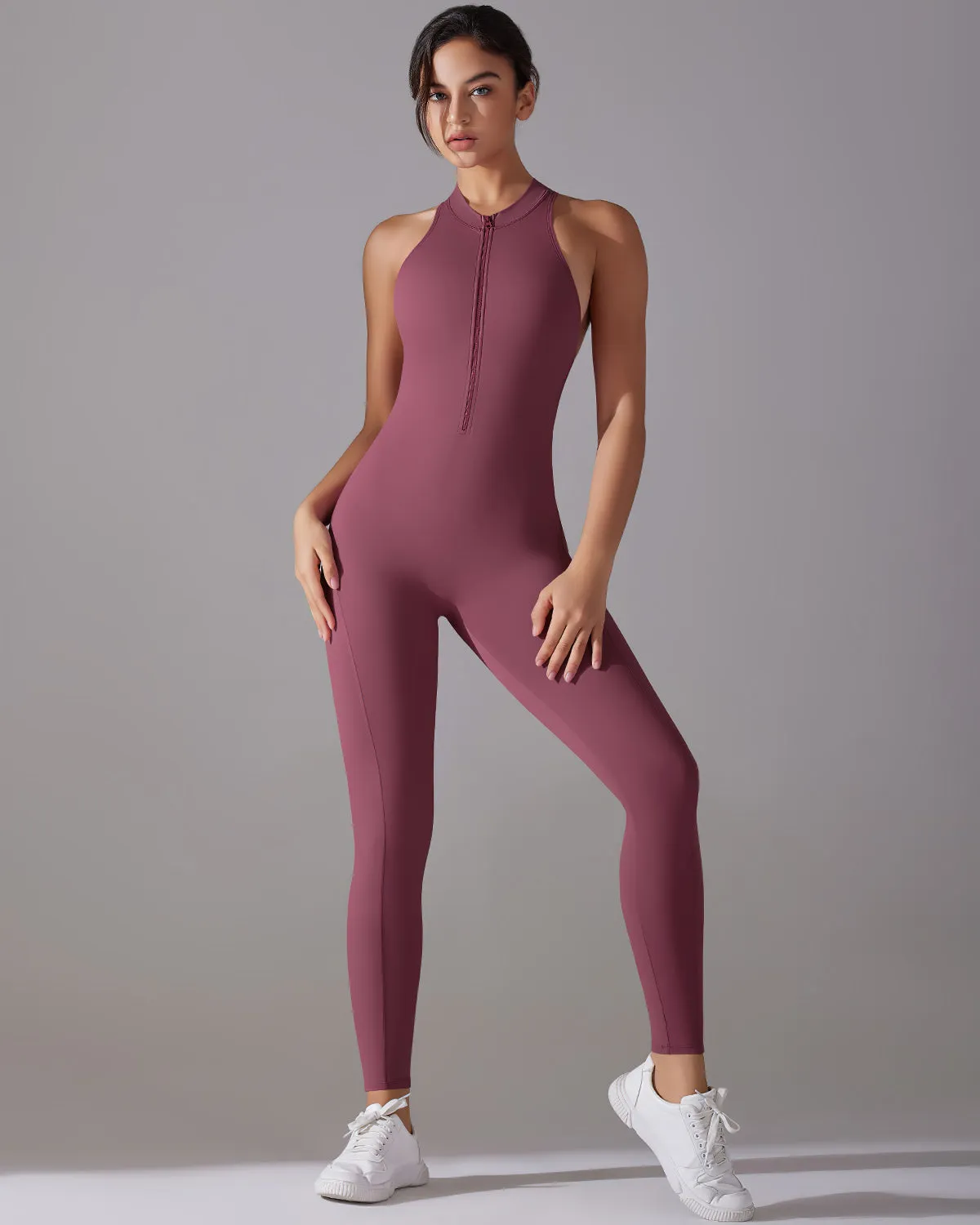 Coralie Seamless Scrunch Jumpsuit - Burgundy