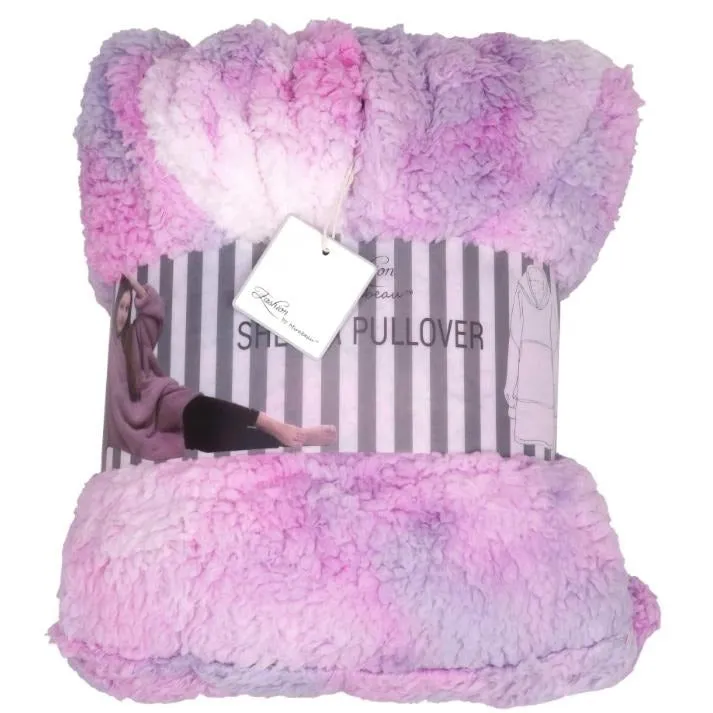 Cotton Candy Tie Dye Oversized Sherpa Pullover