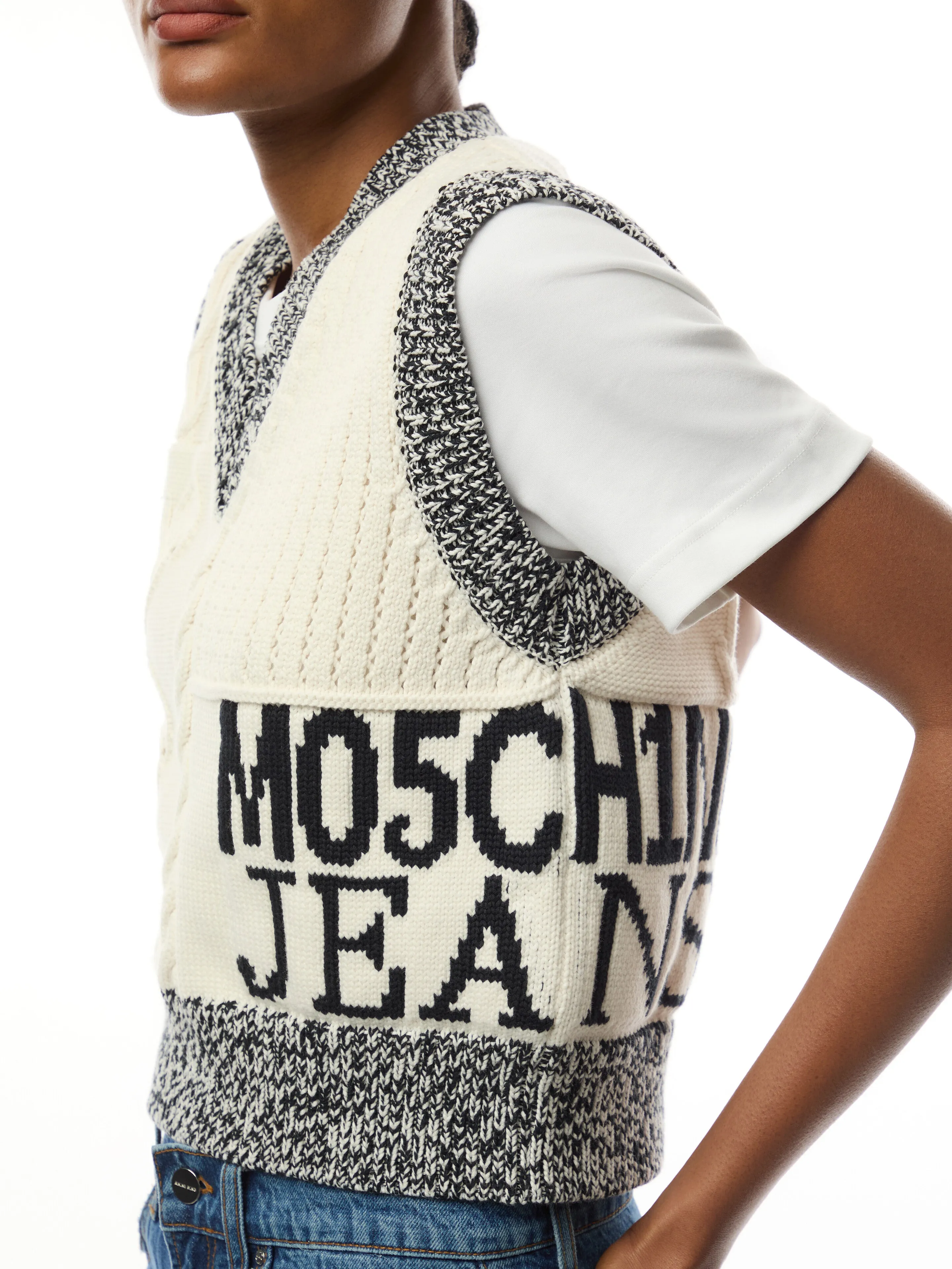 Cotton Nylon Knitted Vest Top