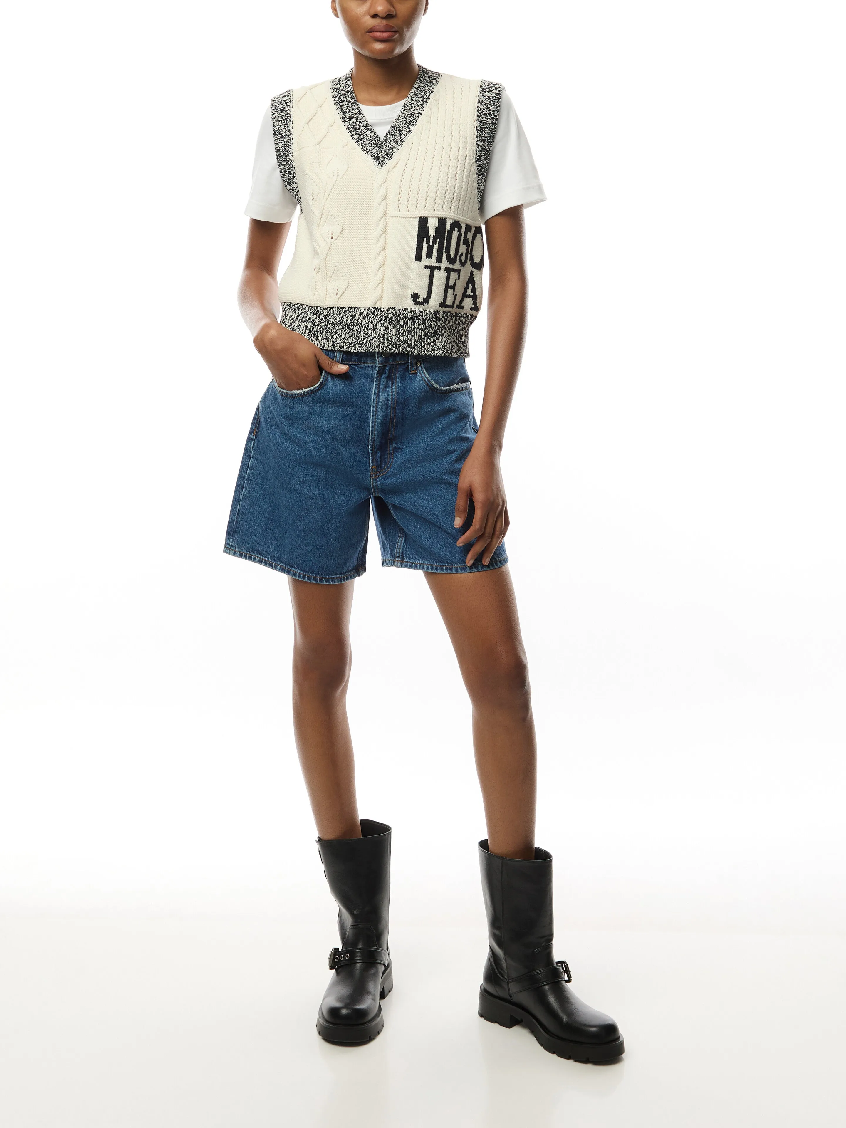Cotton Nylon Knitted Vest Top