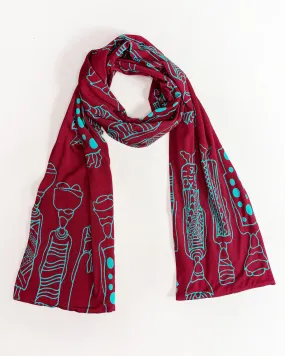Ebi horizontal Scarf - Burgundy