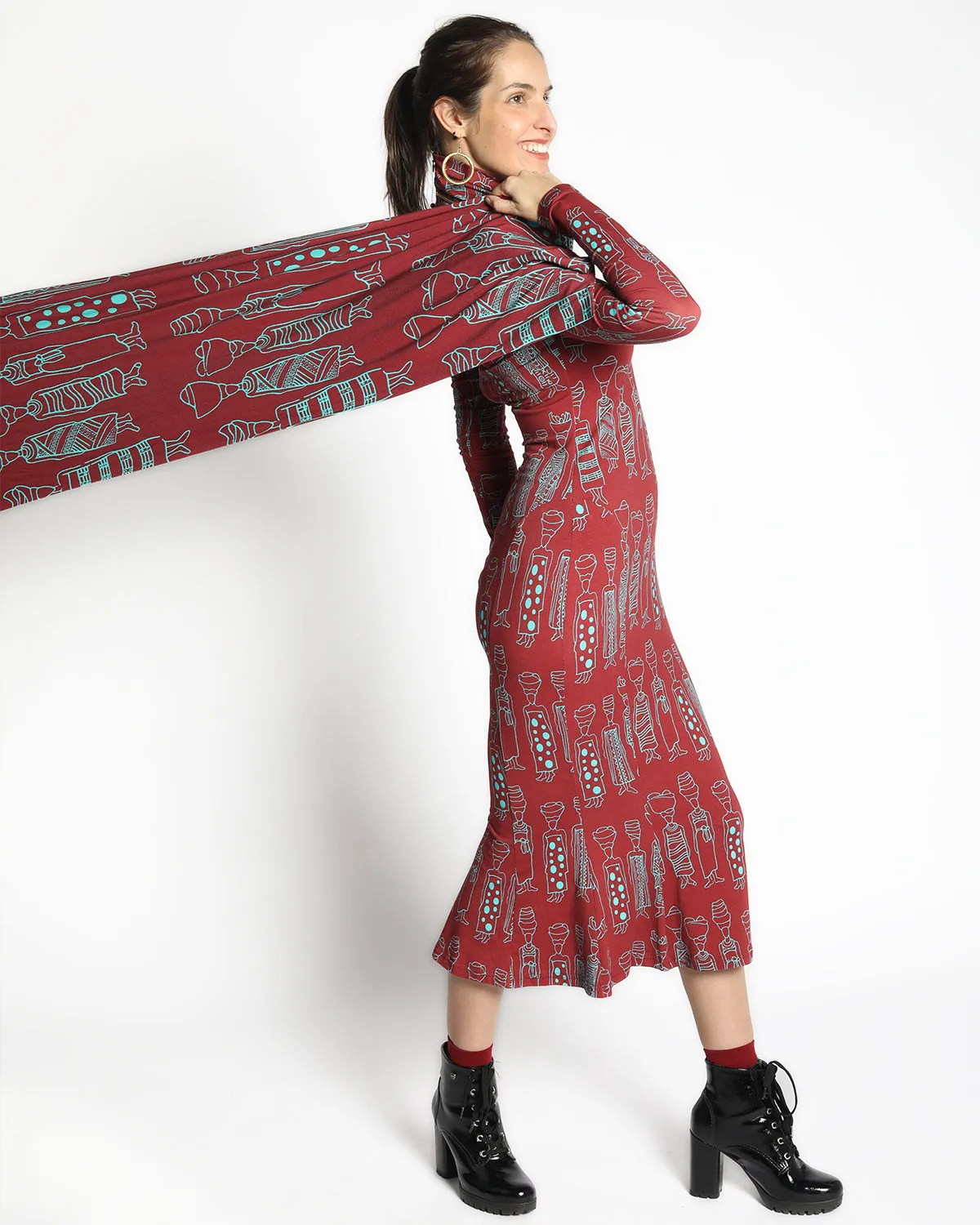 Ebi horizontal Scarf - Burgundy