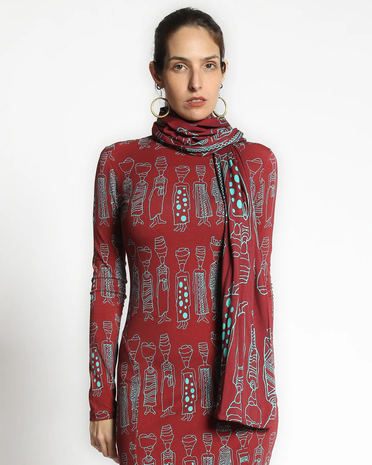 Ebi horizontal Scarf - Burgundy