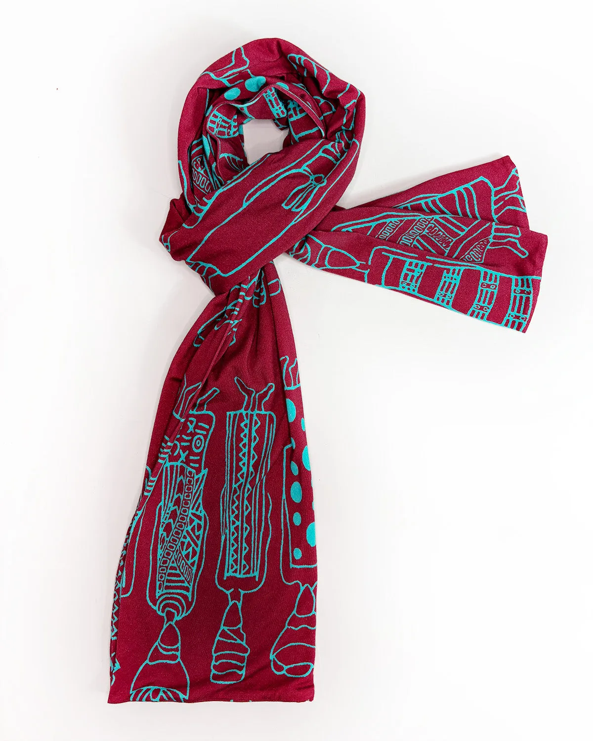 Ebi horizontal Scarf - Burgundy