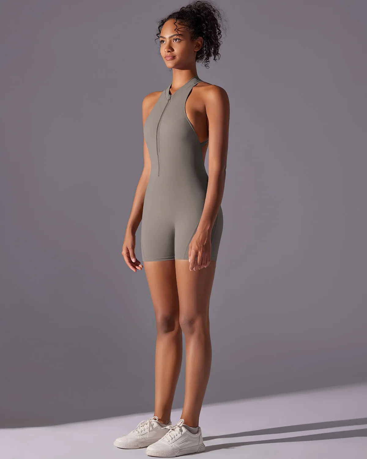 Elodie Seamless Scrunch Jumpsuit - Ash Brown