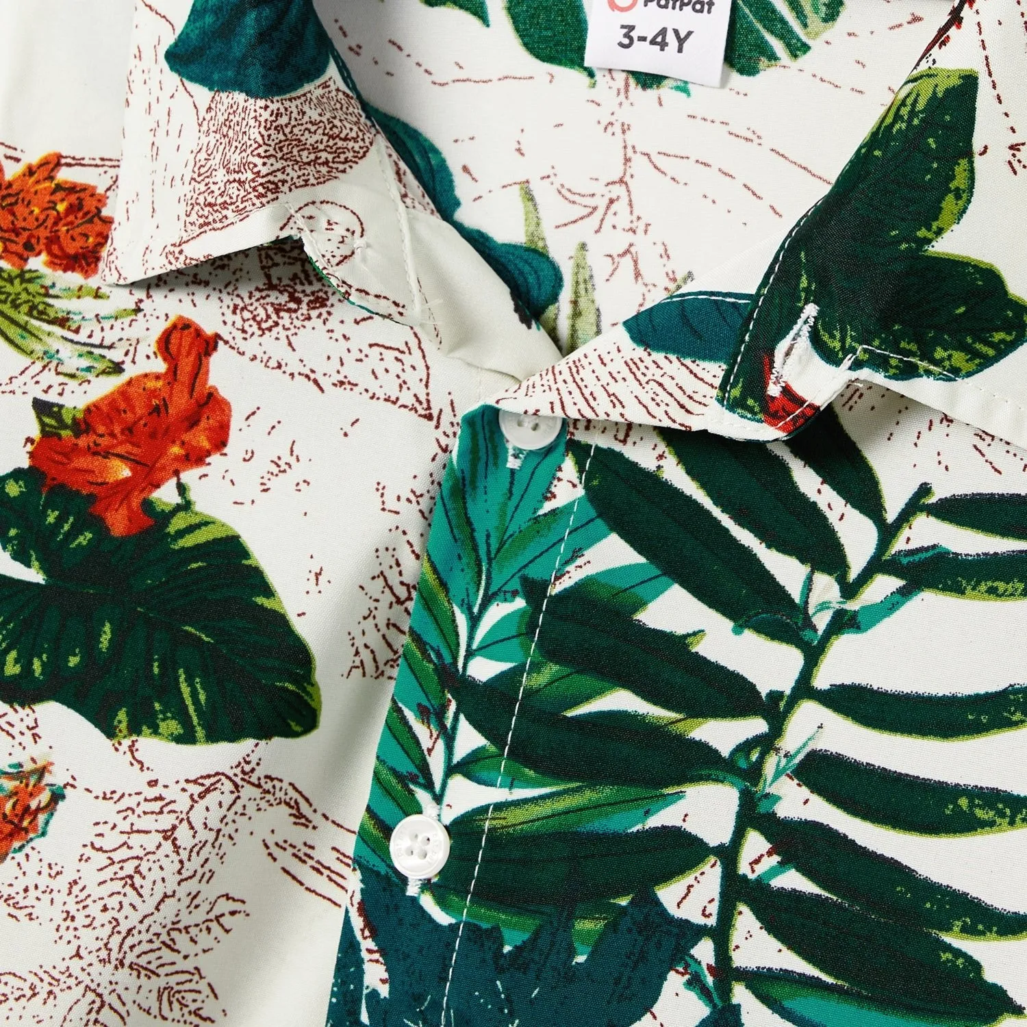 Family Matching Allover Plant Floral Print Dresses and Short-sleeve Shirts Sets