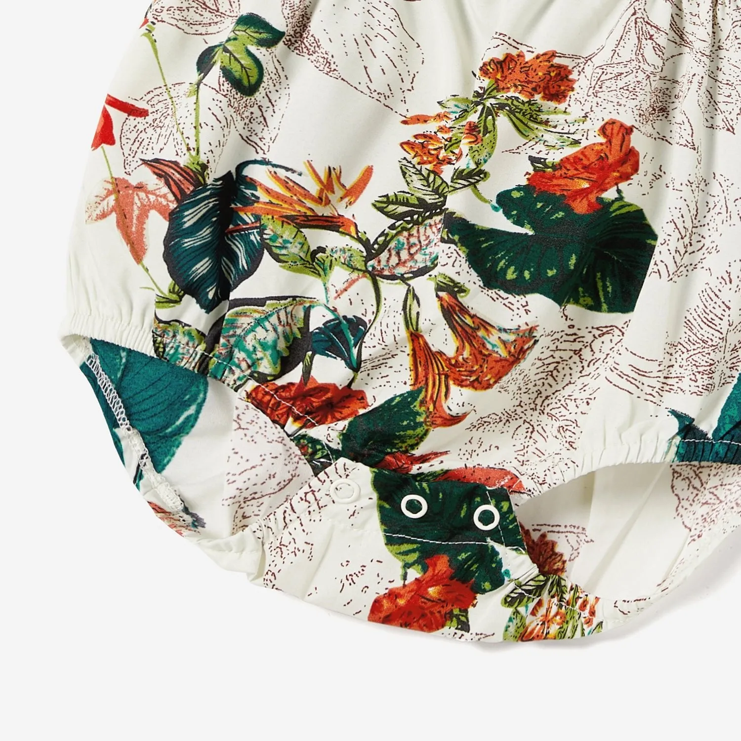 Family Matching Allover Plant Floral Print Dresses and Short-sleeve Shirts Sets