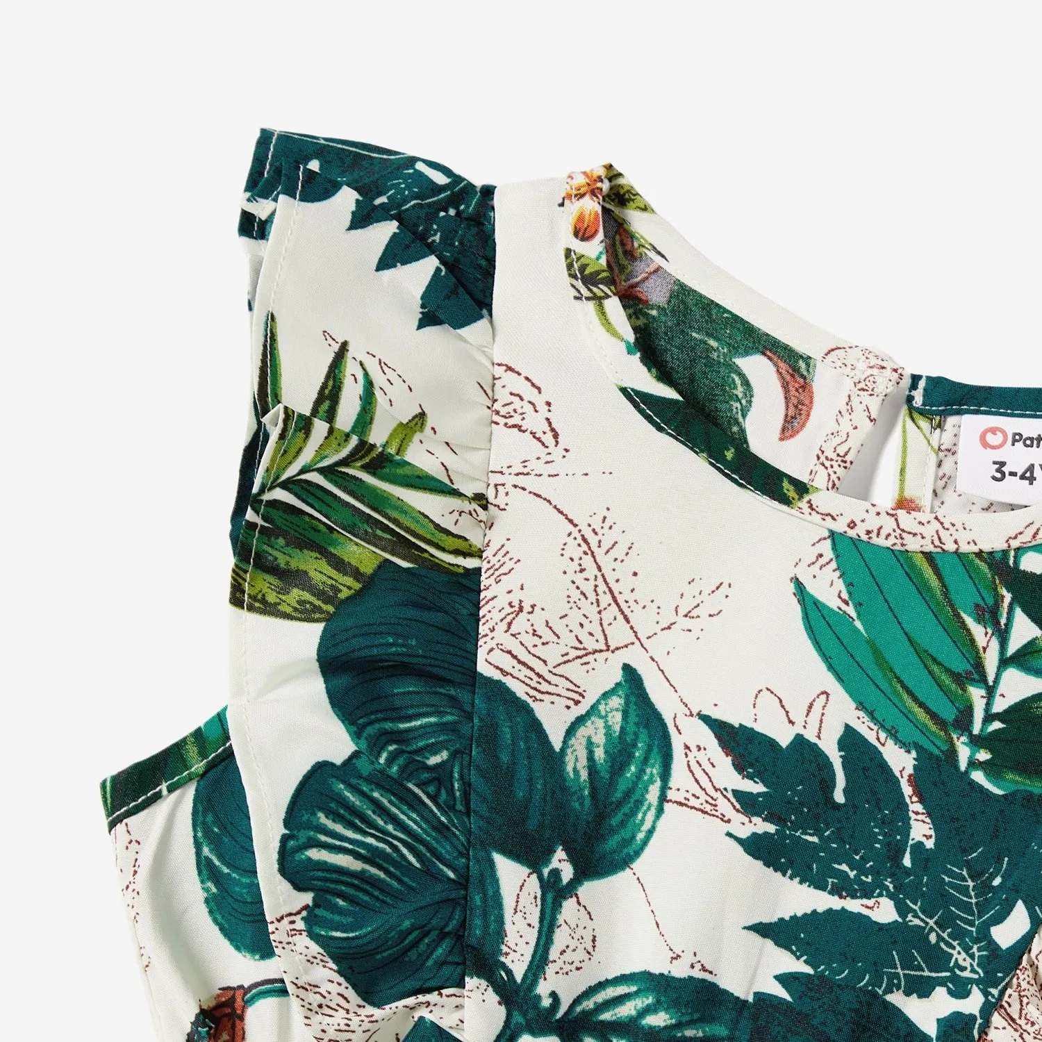 Family Matching Allover Plant Floral Print Dresses and Short-sleeve Shirts Sets