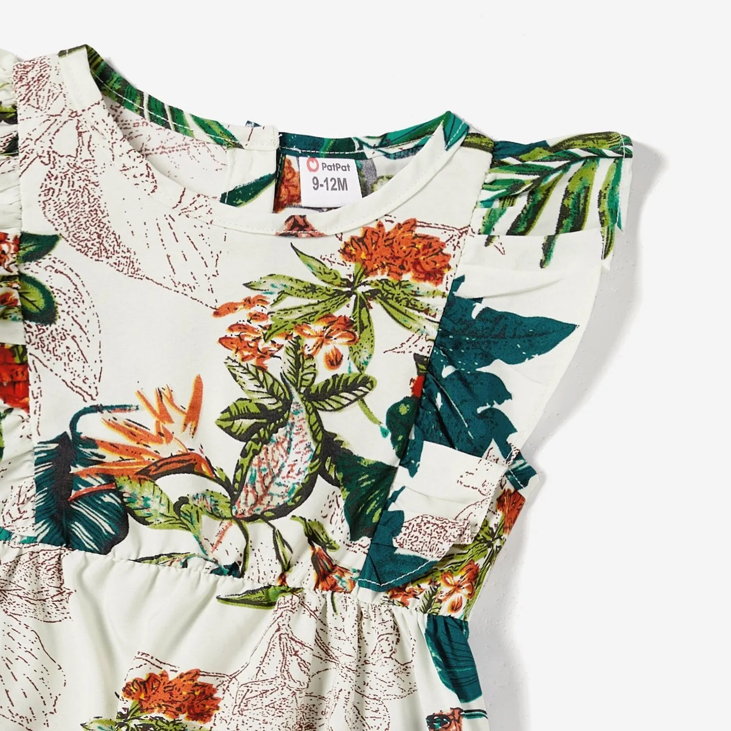 Family Matching Allover Plant Floral Print Dresses and Short-sleeve Shirts Sets