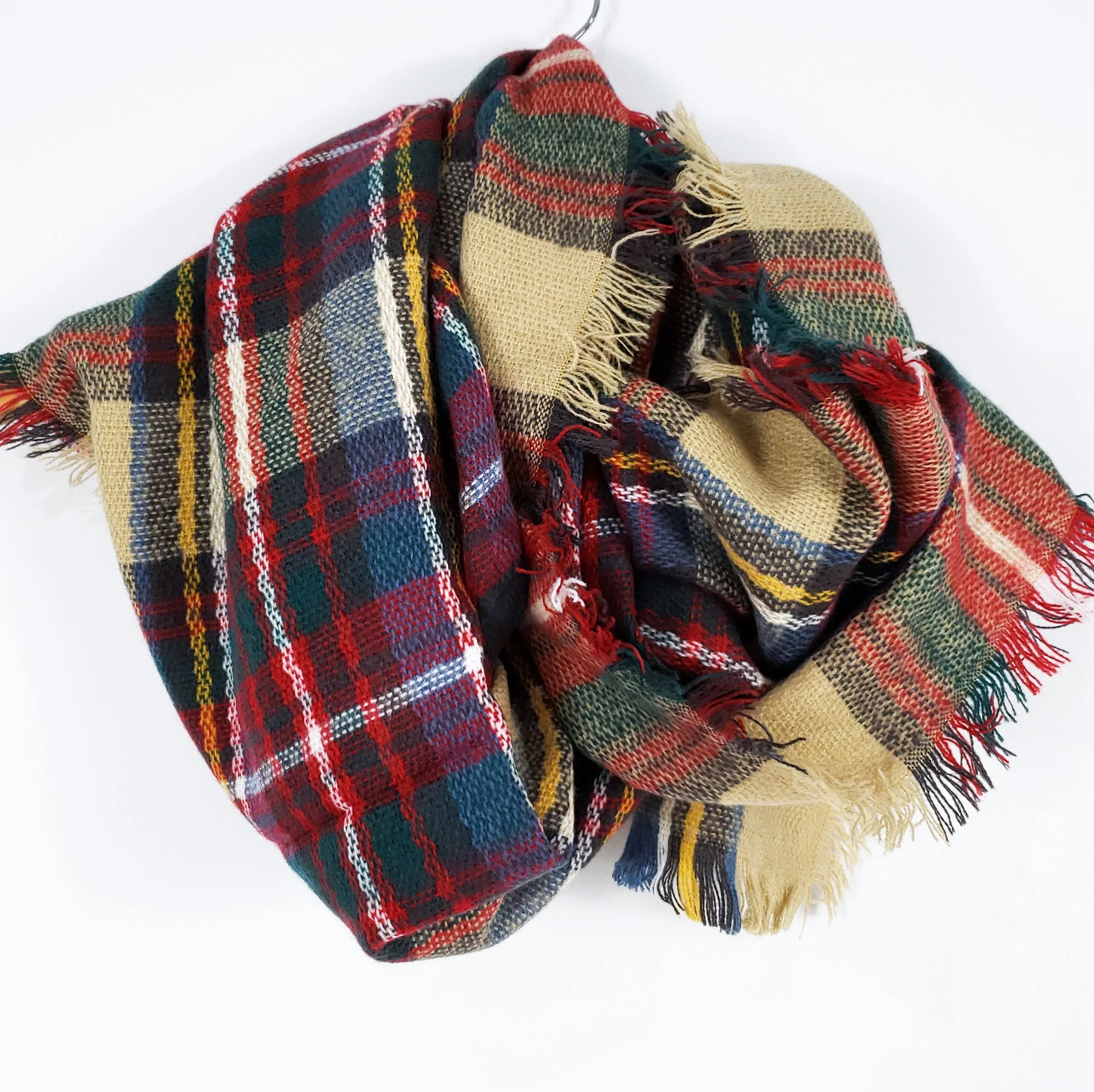 Fireside Plaid Scarf (Tan)
