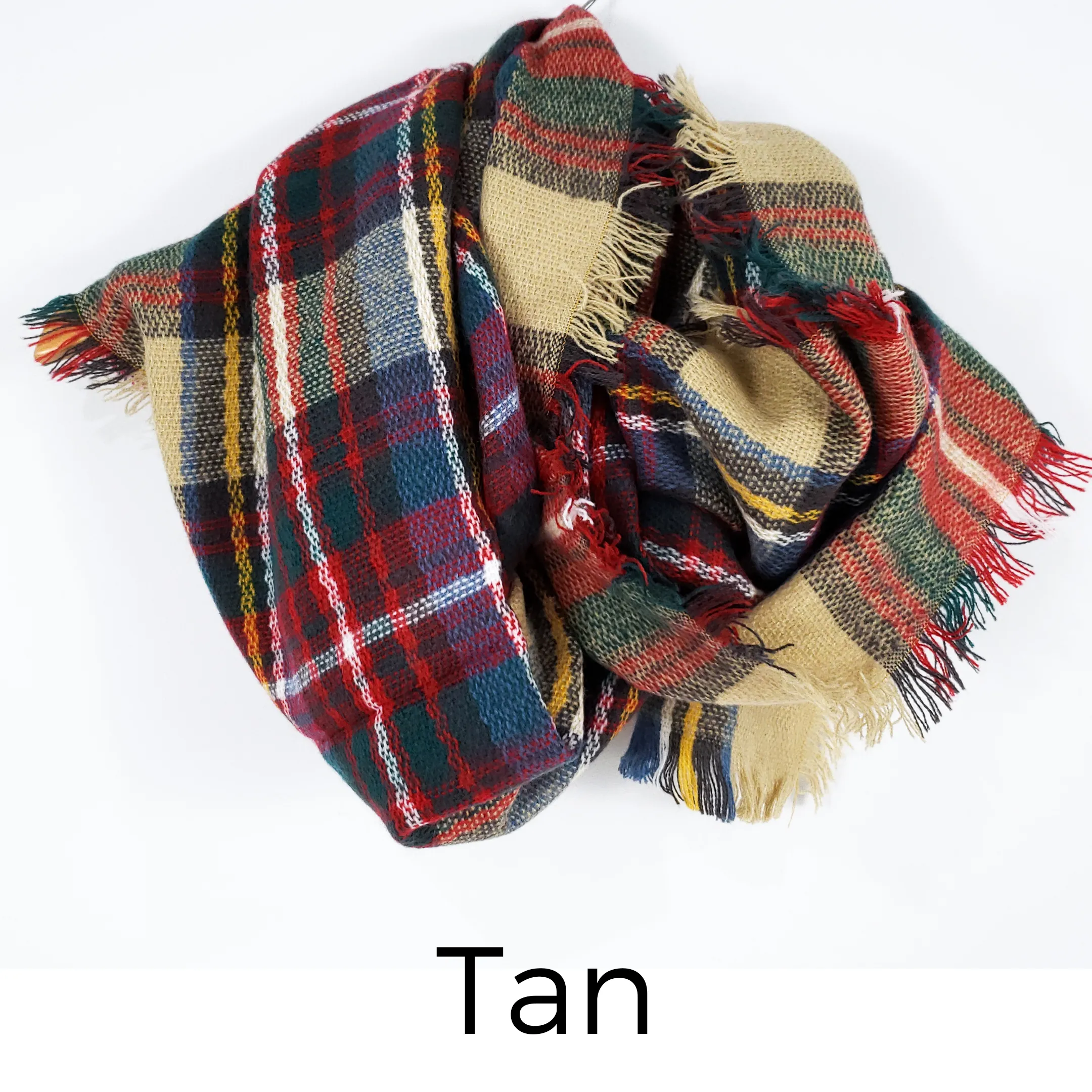 Fireside Plaid Scarf (Tan)