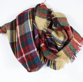 Fireside Plaid Scarf (Tan)