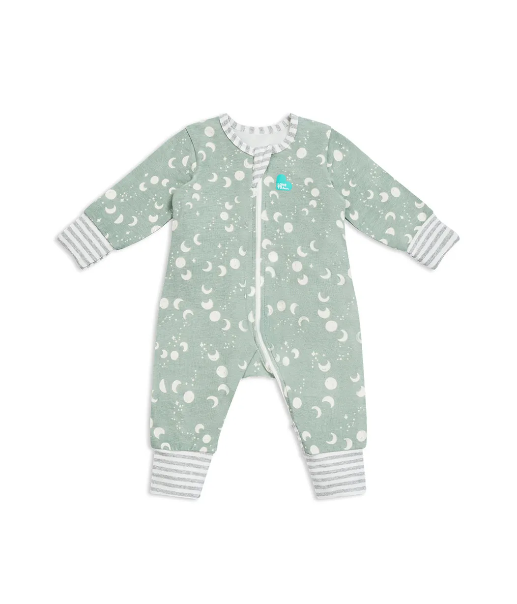 Footless Romper Cotton Green Moonscape