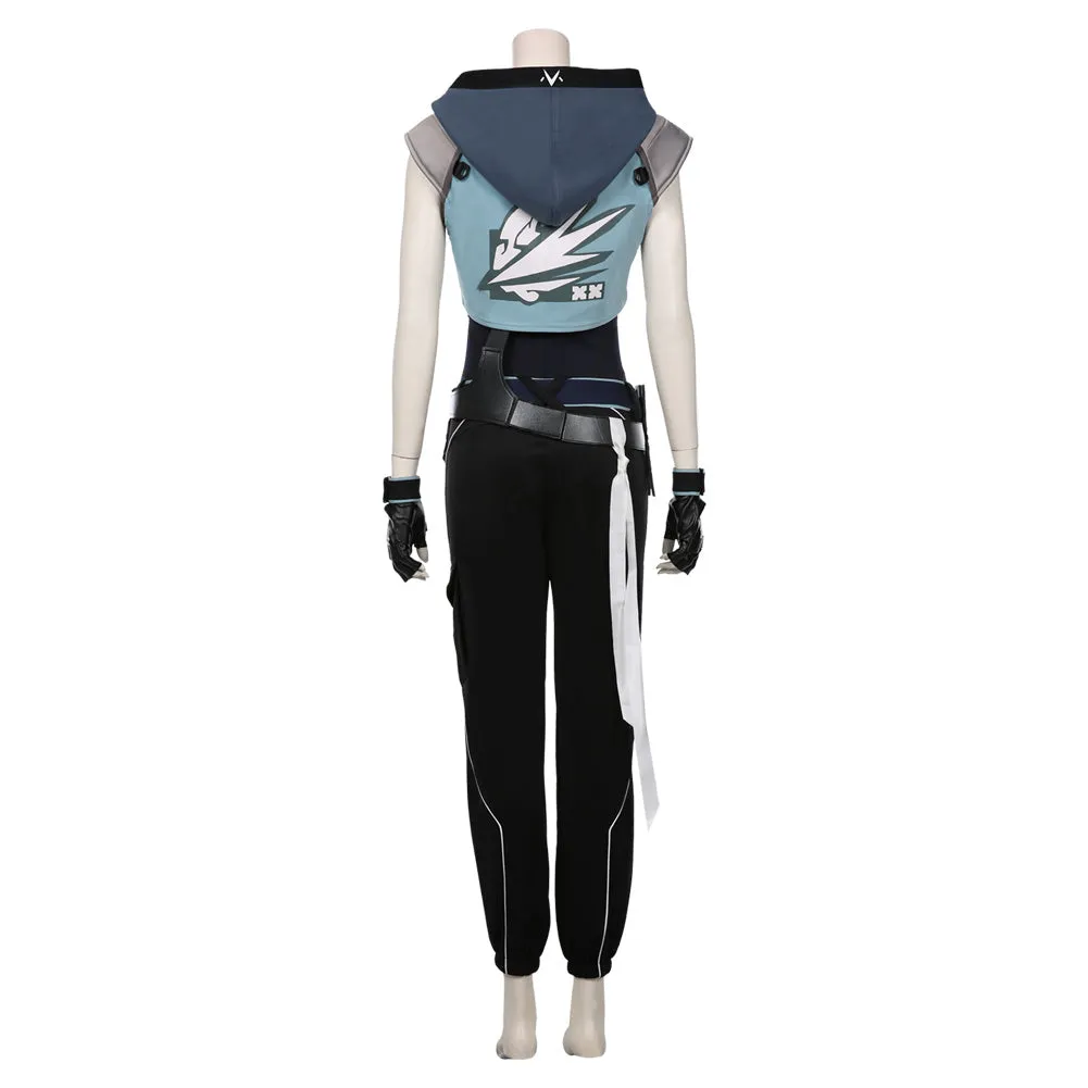 Game Valorant Jett Cosplay Costume Halloween Jumpsuit Outfits