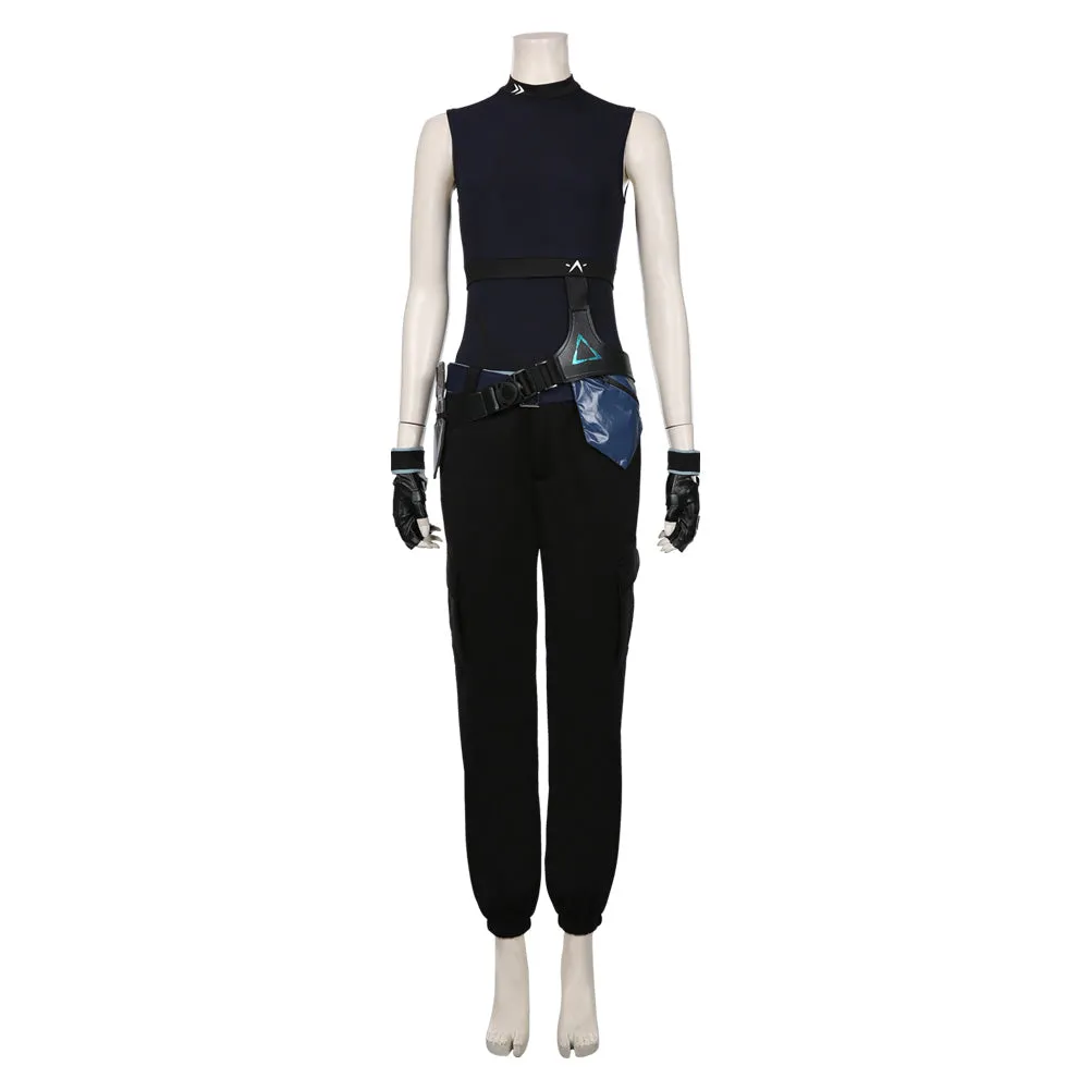 Game Valorant Jett Cosplay Costume Halloween Jumpsuit Outfits