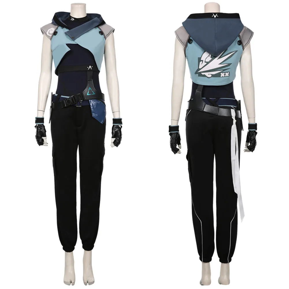 Game Valorant Jett Cosplay Costume Halloween Jumpsuit Outfits