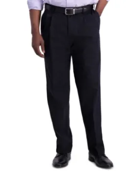 Haggar Mens Classic fit Dress Pants 34 / 34 Black Solid