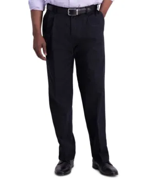 Haggar Mens Classic fit Dress Pants 34 / 34 Black Solid