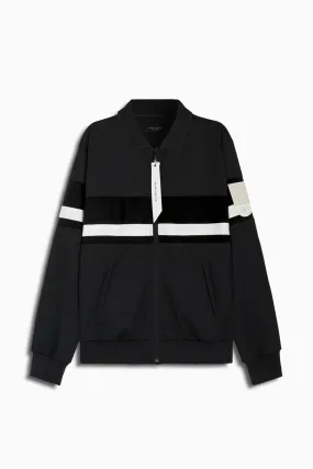 LA track jacket / black   black velour   ivory