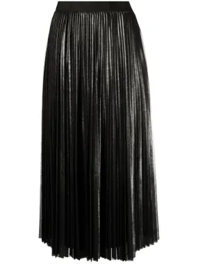 layered pleated midi skirt